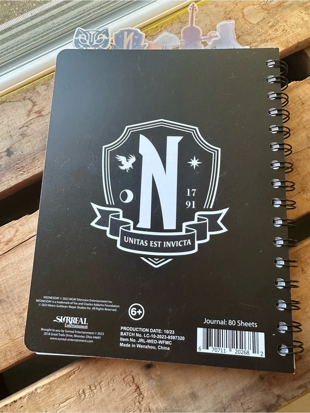 Wednesday Black & Purple Spiral Journal - New